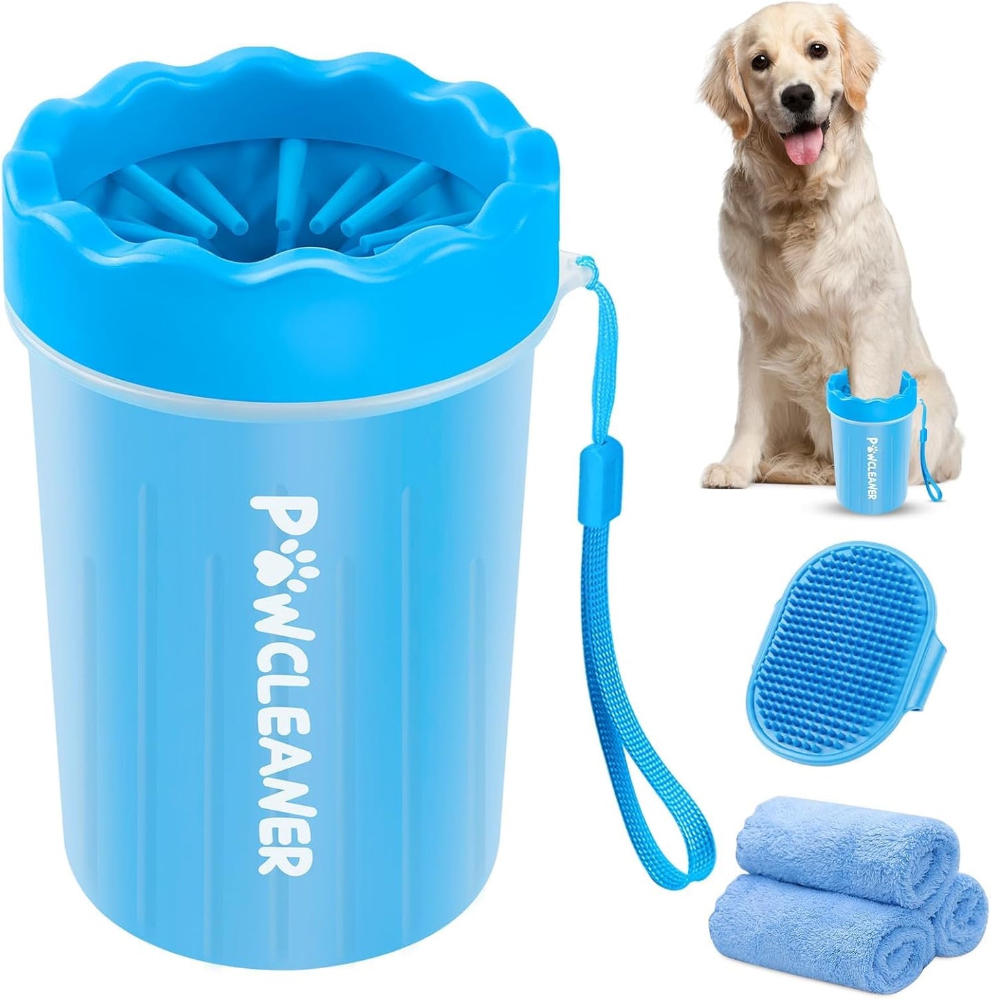Dog Paw Cleaner and Washer for Small, Medium, and Large Breeds, Includes 3 Absorbent Towels