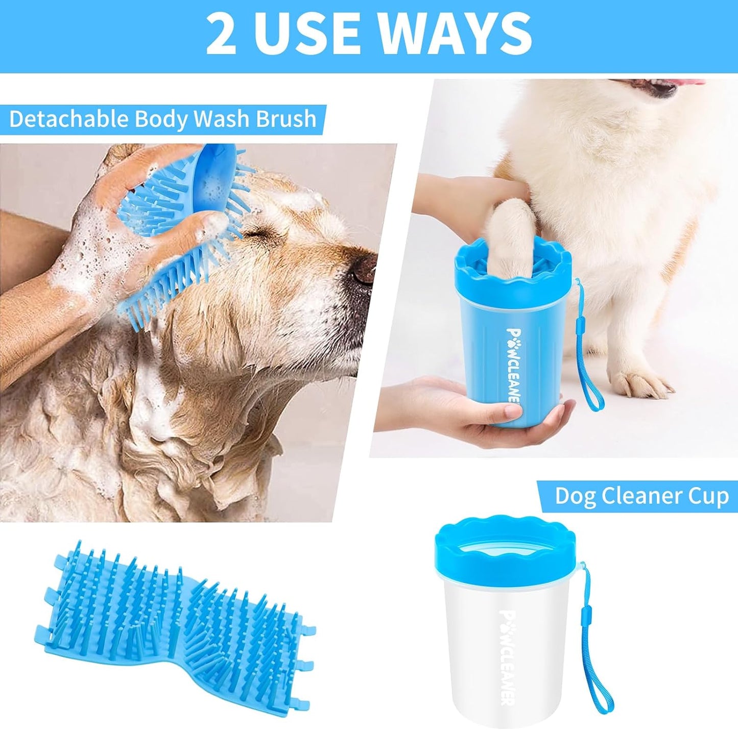 Dog Paw Cleaner and Washer for Small, Medium, and Large Breeds, Includes 3 Absorbent Towels