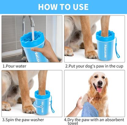 Dog Paw Cleaner and Washer for Small, Medium, and Large Breeds, Includes 3 Absorbent Towels