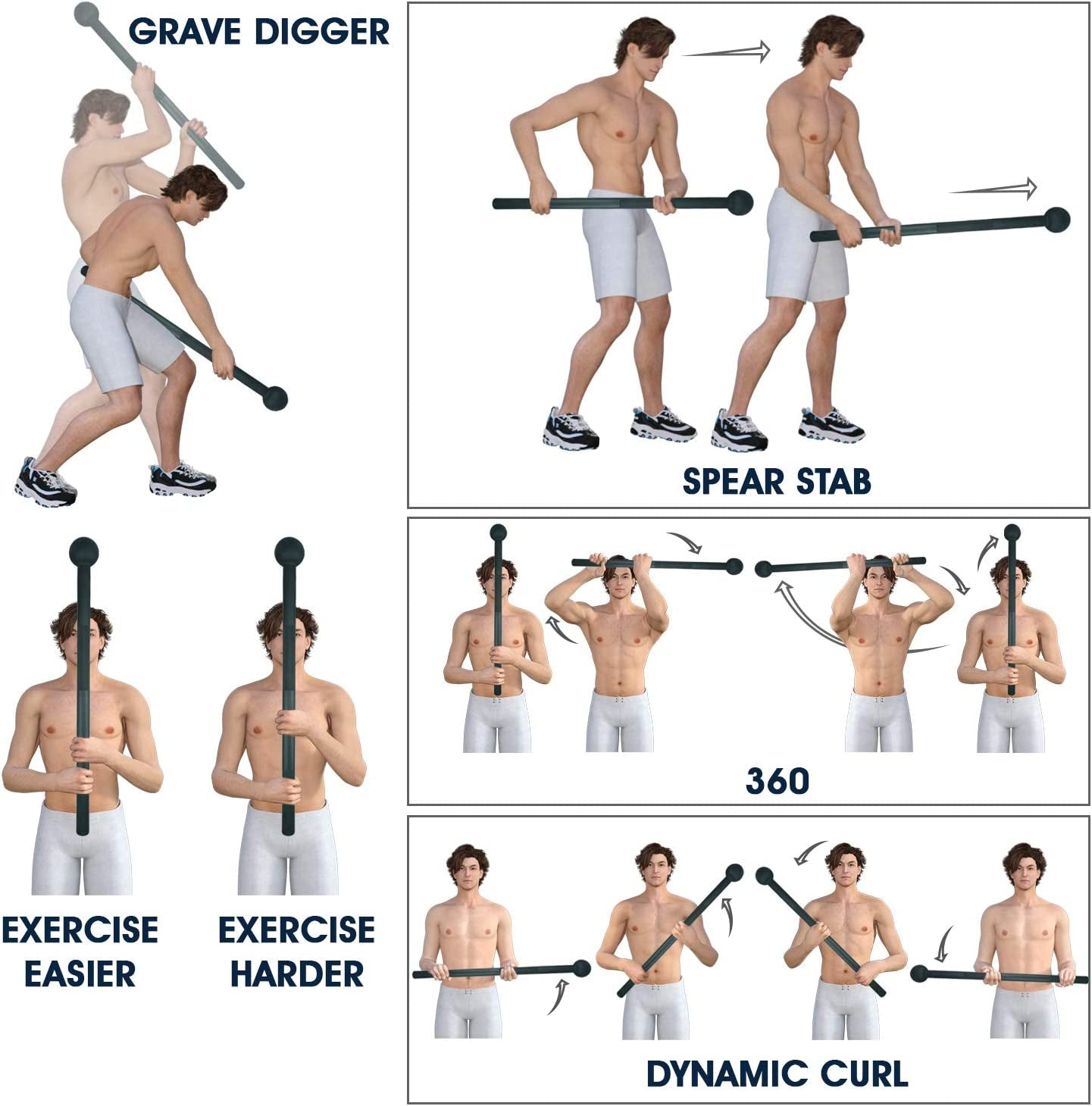 Steel Mace Bell for Comprehensive Strength Training - Ideal for Full Body Workouts, Muscle Development, Shoulder, Grip, and Forearm Rehabilitation, Available in 5 to 30 lbs for Both Men and Women